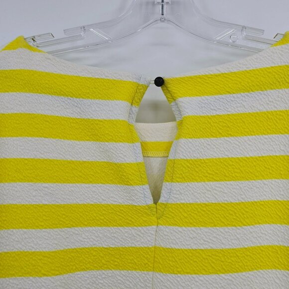 Postmark Ellie Top XS Yellow White Stripe Flutter Sleeve Scallop Bright Dopamine - Picture 8 of 10